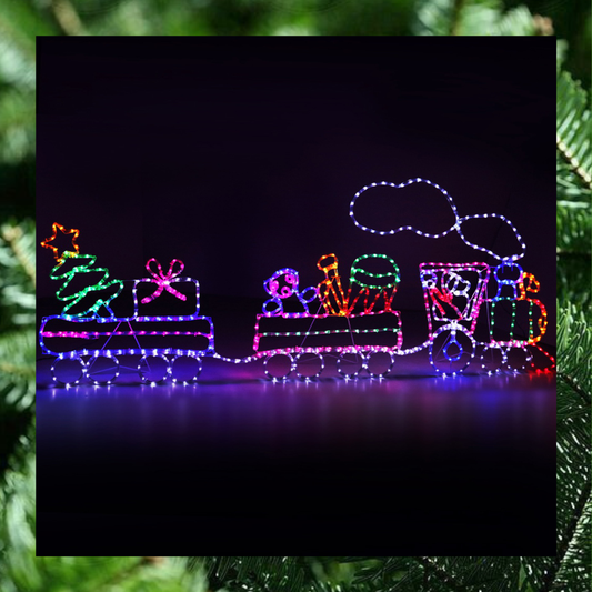 2.1M Christmas Lights 631 LED Train Motif Light Decorations Jingle Jollys